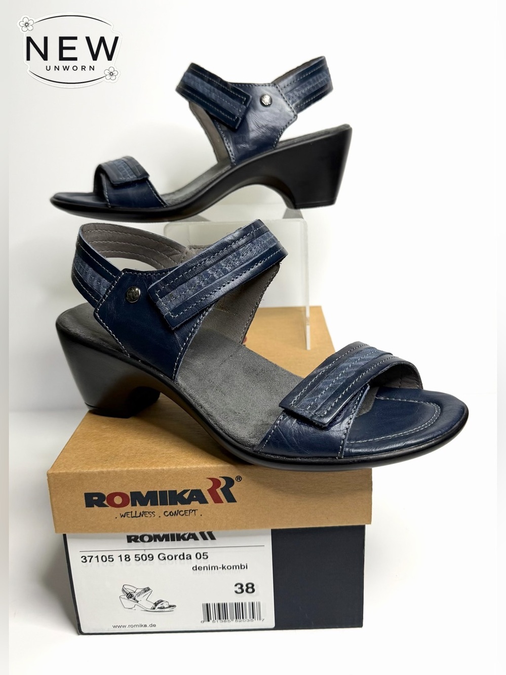 NEW Romika Gorda Denim-Kombi Size 38 in Original Box